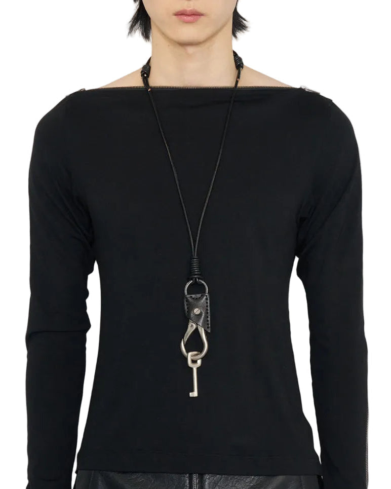 KNOTTED KEY LEATHER CORD STRAP