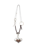 HEART METAL NECKLACE(BROWN LEATHER)