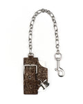 BELTED BRIEF CARD HOLDER (BROWN HAIRY SUEDE)
